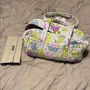 Vera Bradley Multicolor watercolor Floral Travel mini duffel Bag